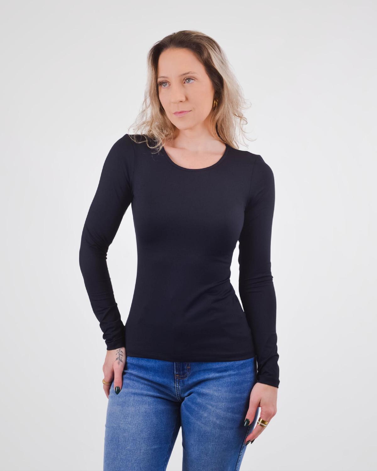 Foto do produto Blusa Deliz Preto F277052026 Manga Longa Termica Preto