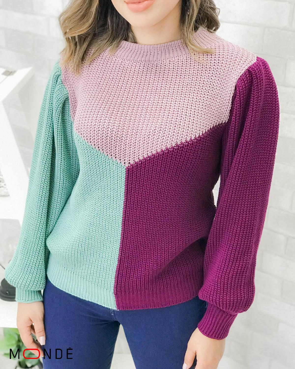 Foto do produto Blusa Logan Azul Three Colors Verde Menta