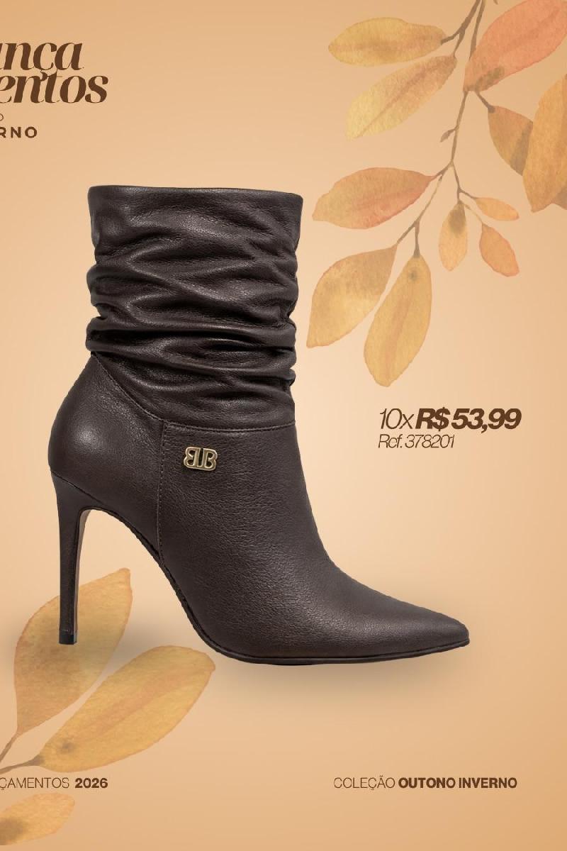 Foto do produto  Bota Bico Fino Bottero Marrom 3782012026 Salto Fino Marrom