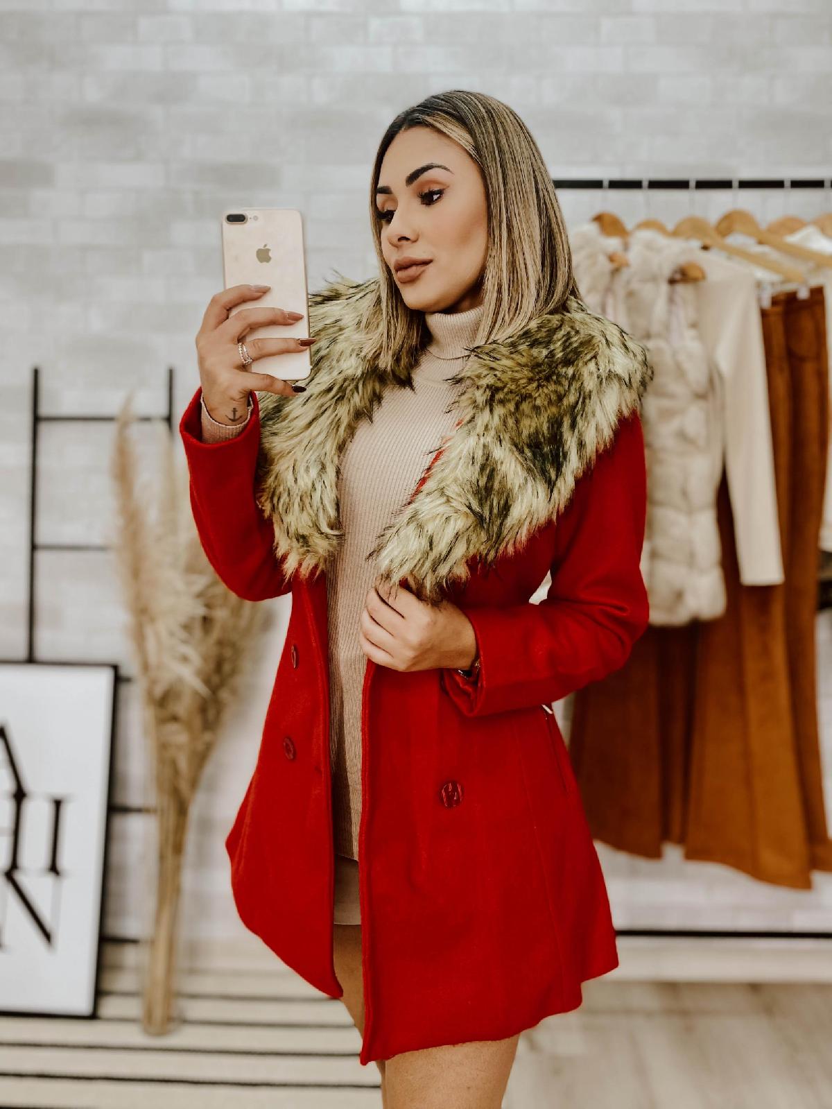 Foto do produto Casaco Fem. Aishty Vermelho