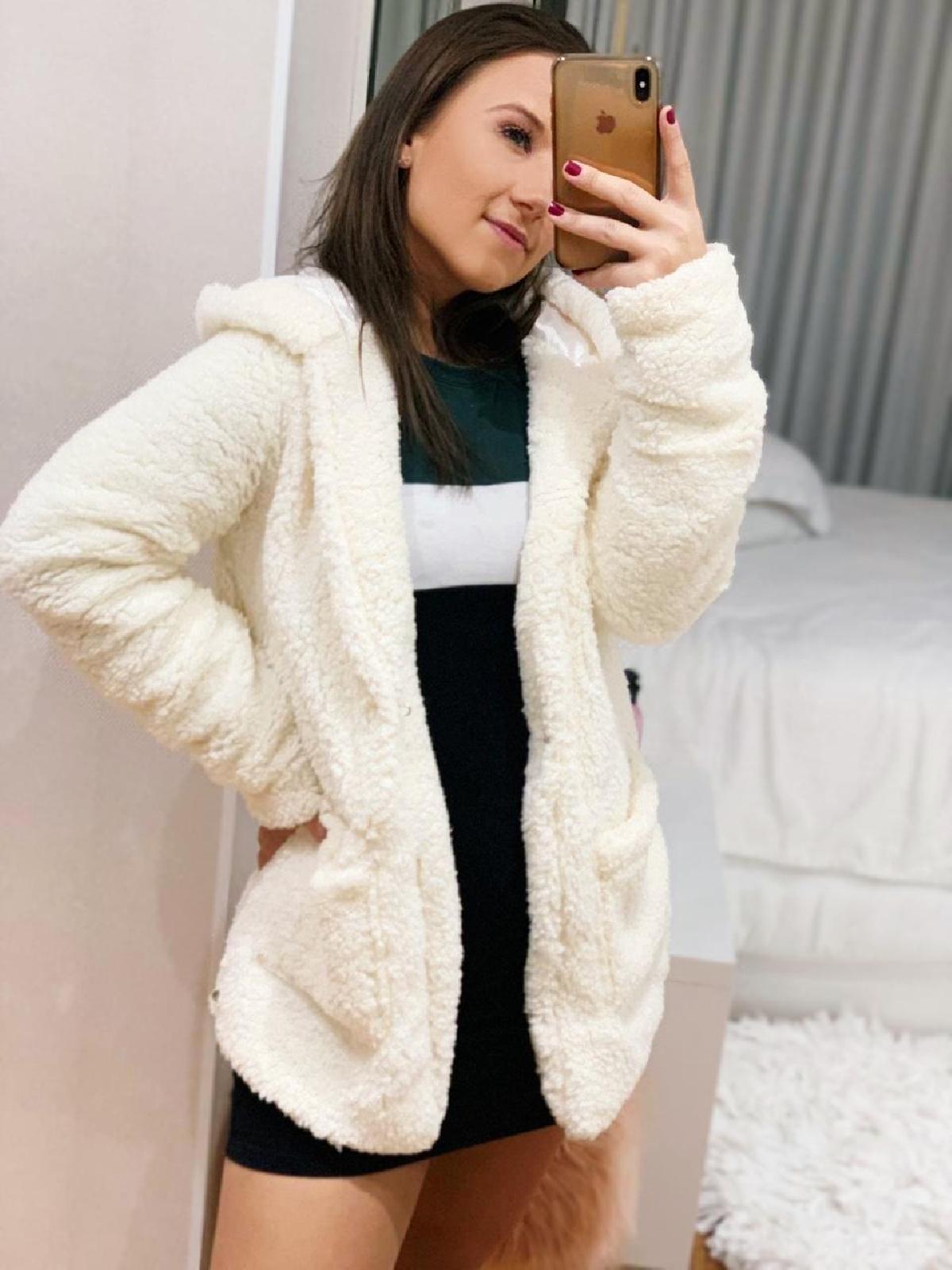 Foto do produto Casaco Fem. Rosa Poa Off White