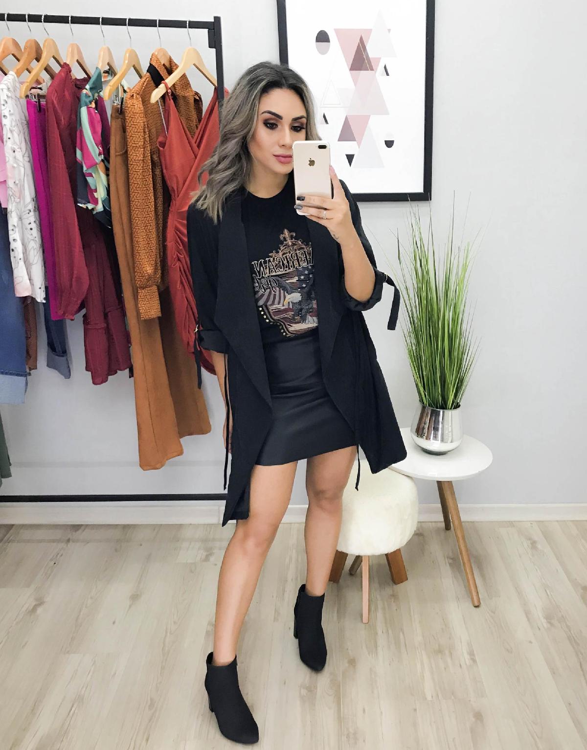 Foto do produto Casaco Fem. Six One 6095023 Preto