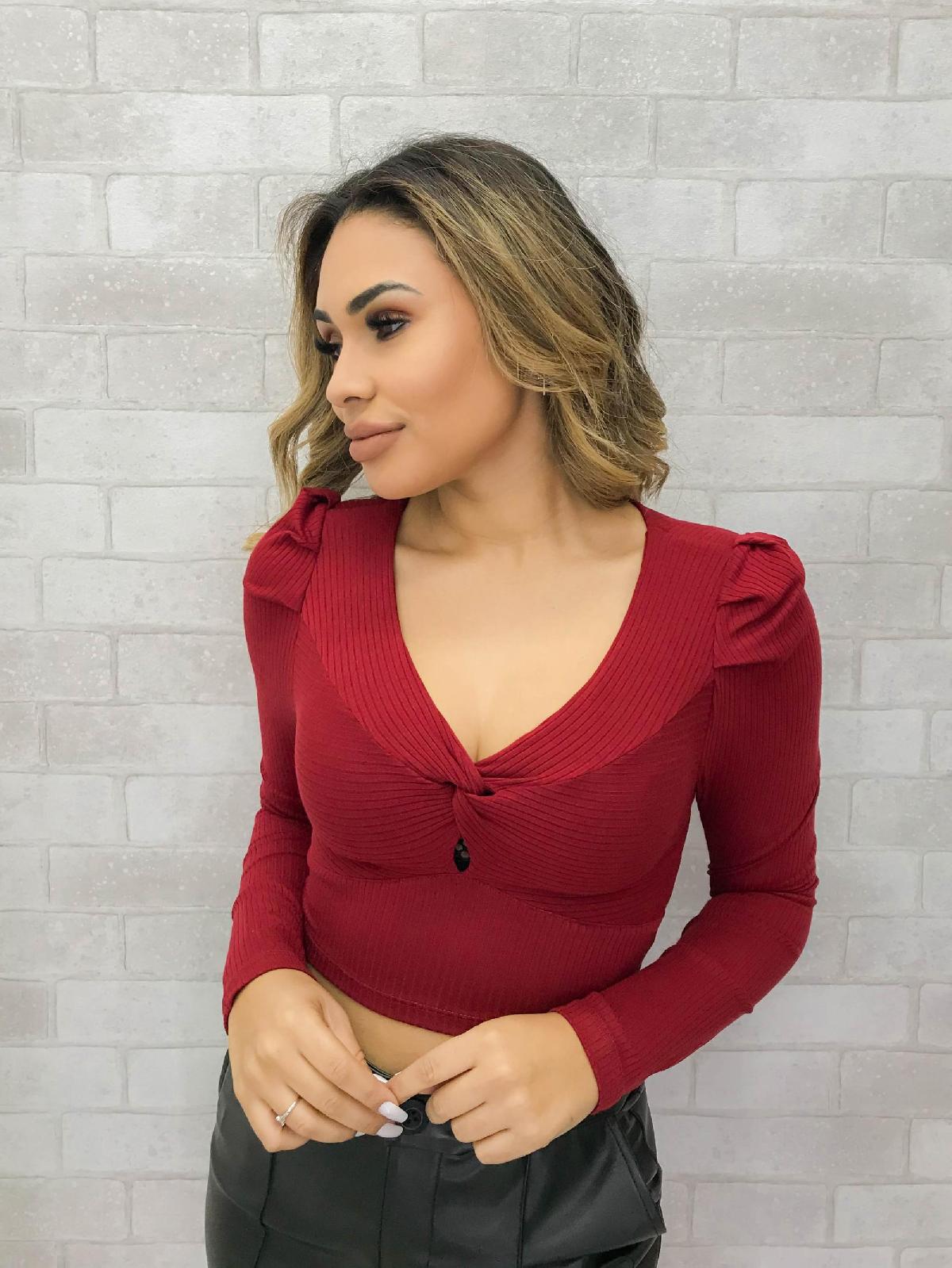 Foto do produto Cropped Deliz Bordo