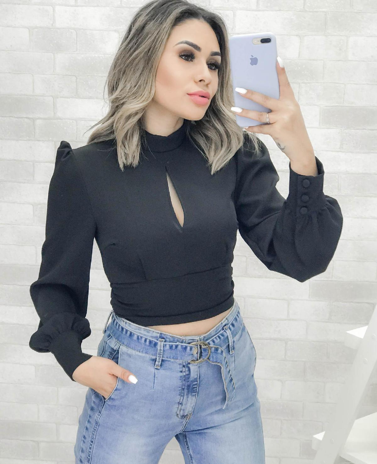 Foto do produto Cropped Deliz Preto