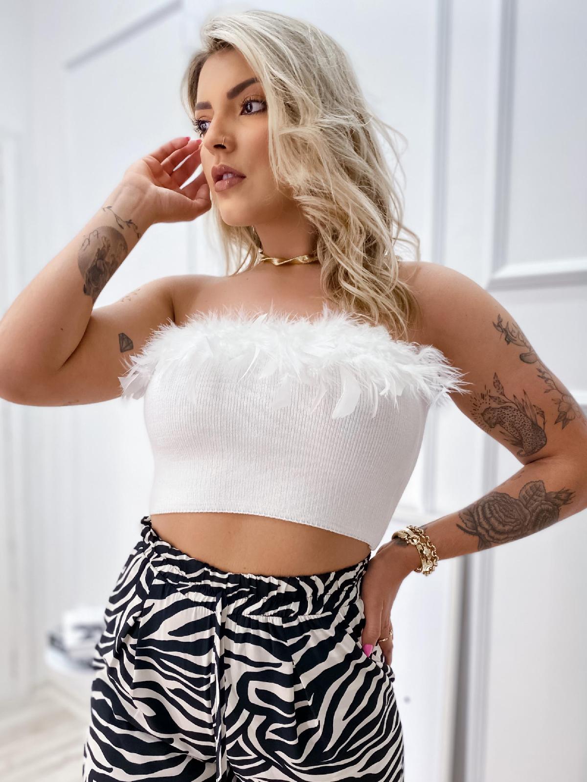 Foto do produto Cropped Helena Branco