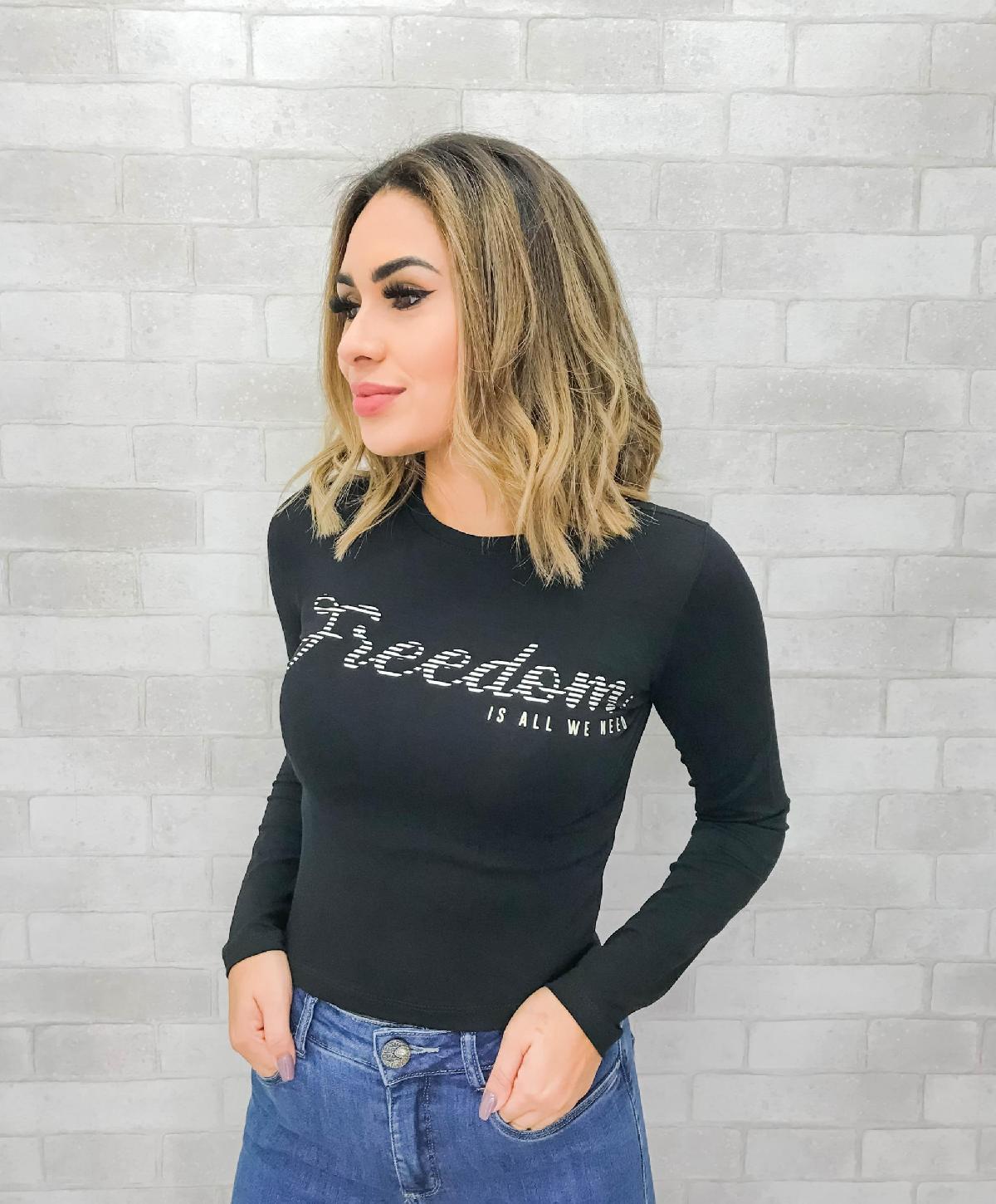 Foto do produto Cropped Linha Leve L5227 Preto