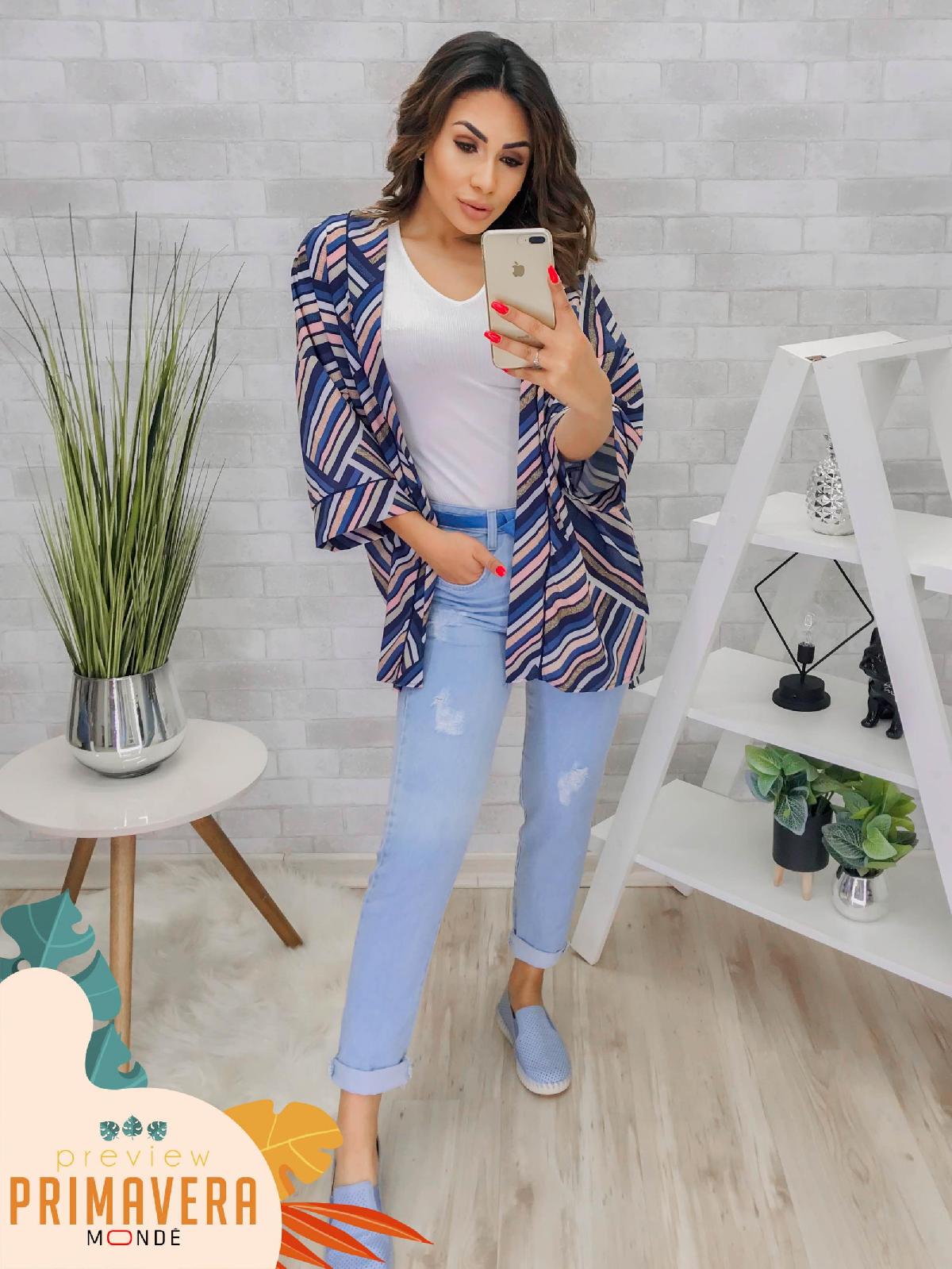 Foto do produto Kimono Rovitex Azul Marinho