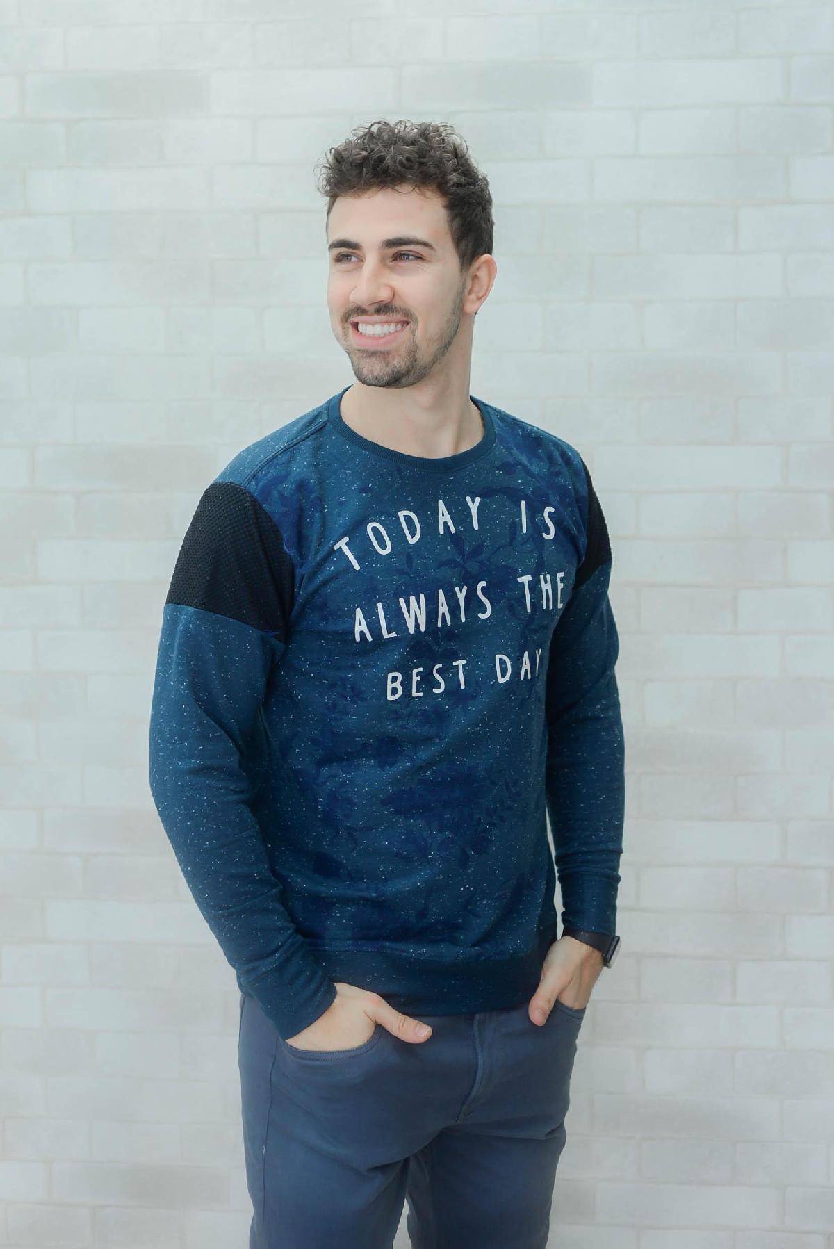 Foto do produto Moletom Masc. Dominio Urbano Azul