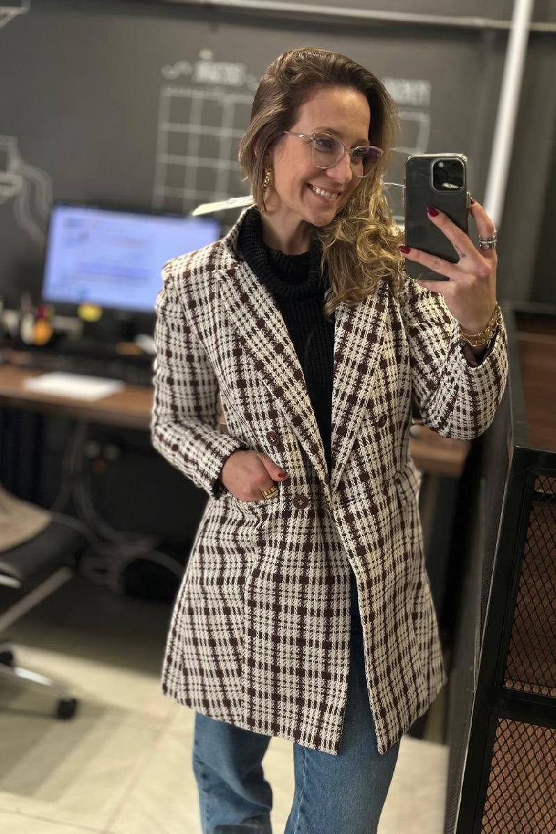 Foto do produto  Blaser Fem. Deliz Marrom E Off