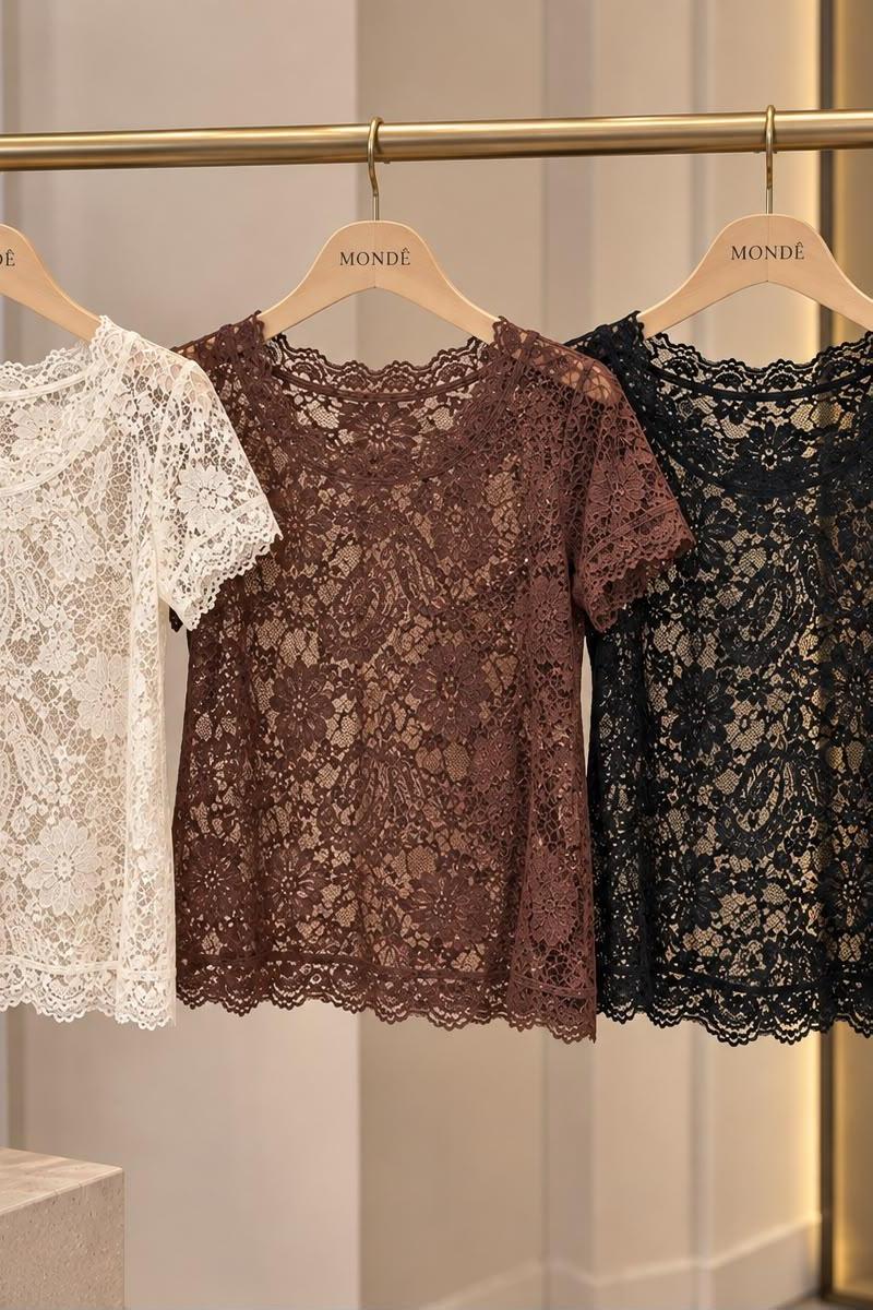 Foto do produto  Blusa Eagle Rock Renda  Bege