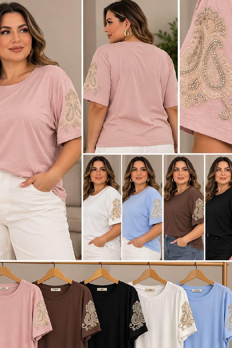 Foto do produto  Blusa Fang Aplicação T-shirt  Bordo
