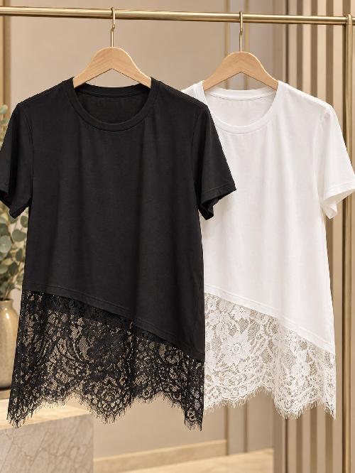 Foto do produto  Blusa Mikasa Renda Transversal Preto
