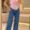 Foto do produto Blusa My Crush Renda Corset Azul