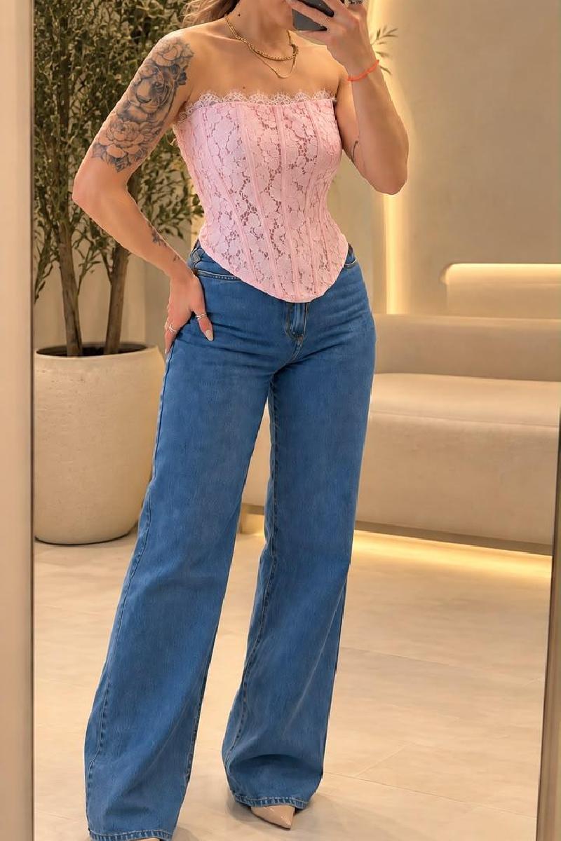 Foto do produto  Blusa My Crush Renda Corset Preto