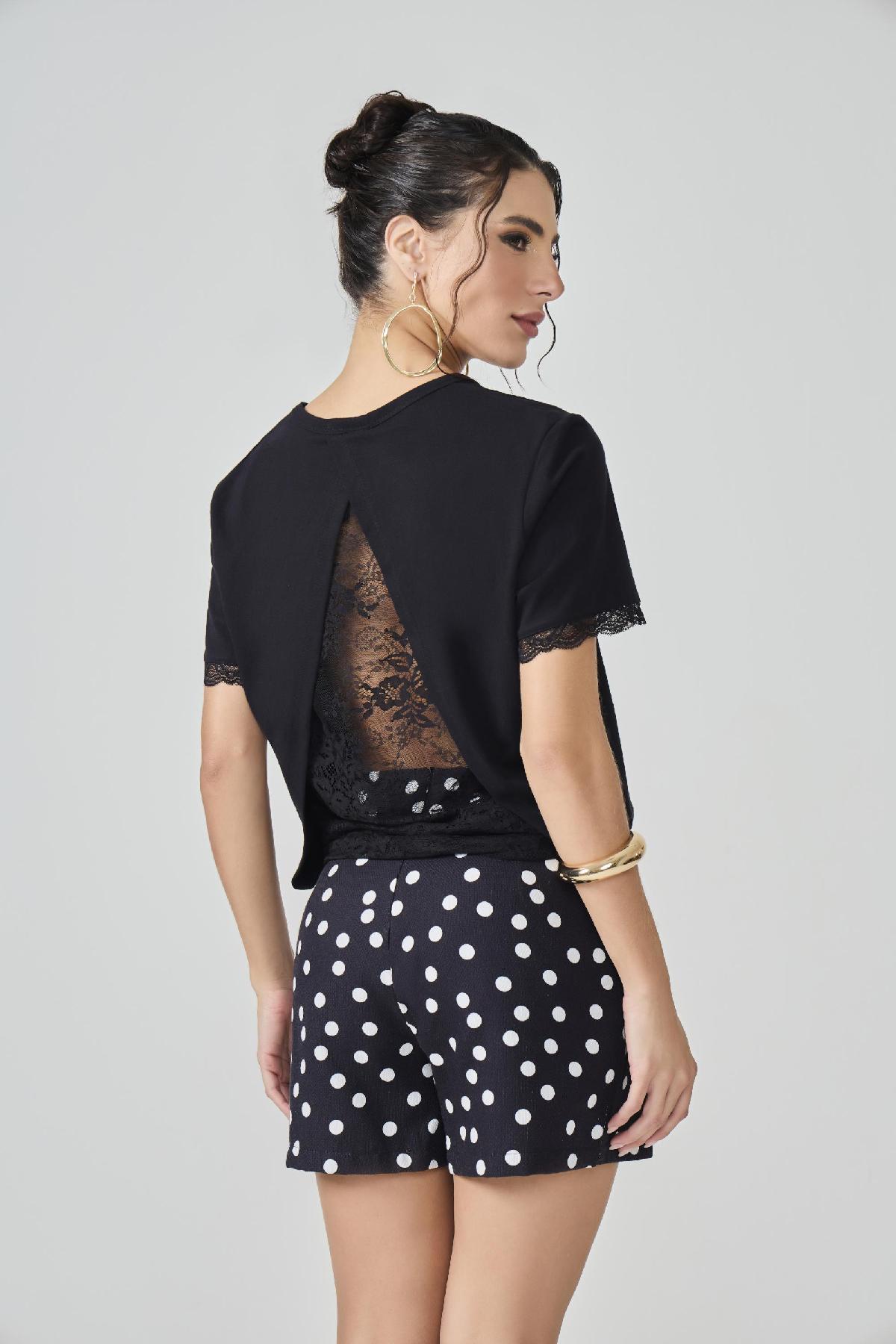 Foto do produto Blusa Six One Renda Nas Costas T-shirt Branco