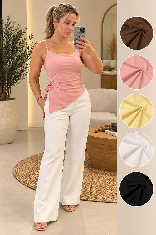 Foto do produto  Blusa Yunee Assimetrico Alcinha Amarelo
