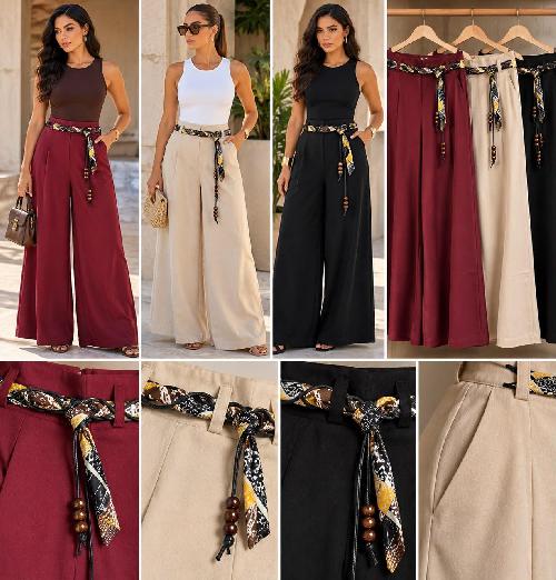 Foto do produto  Calça Alfaiataria Fe Epifani Pantalona  Vinho