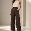 Foto do produto Calça Alfaiataria Fe Ouzzare Wide Leg Café