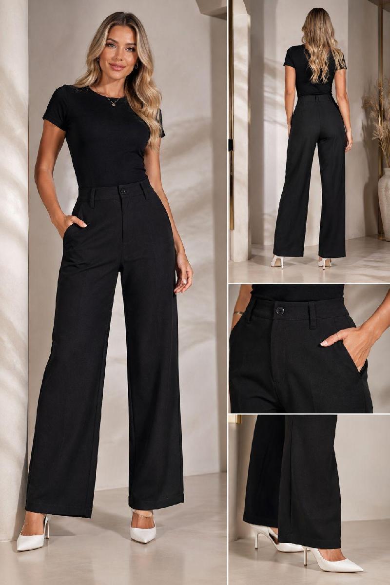 Foto do produto  Calça Alfaiataria Fe Ouzzare Wide Leg Preto