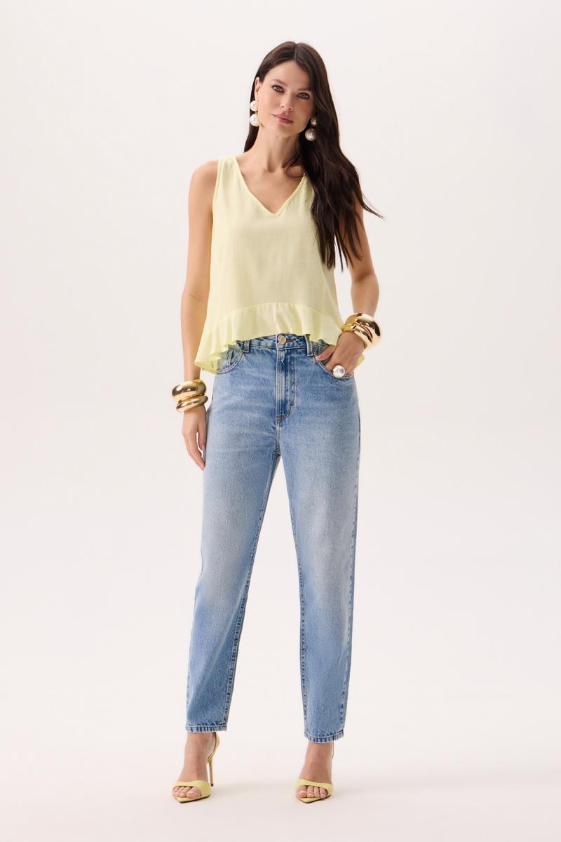 Foto do produto  Calça Fem Deliz Agata Cigarrete Jeans