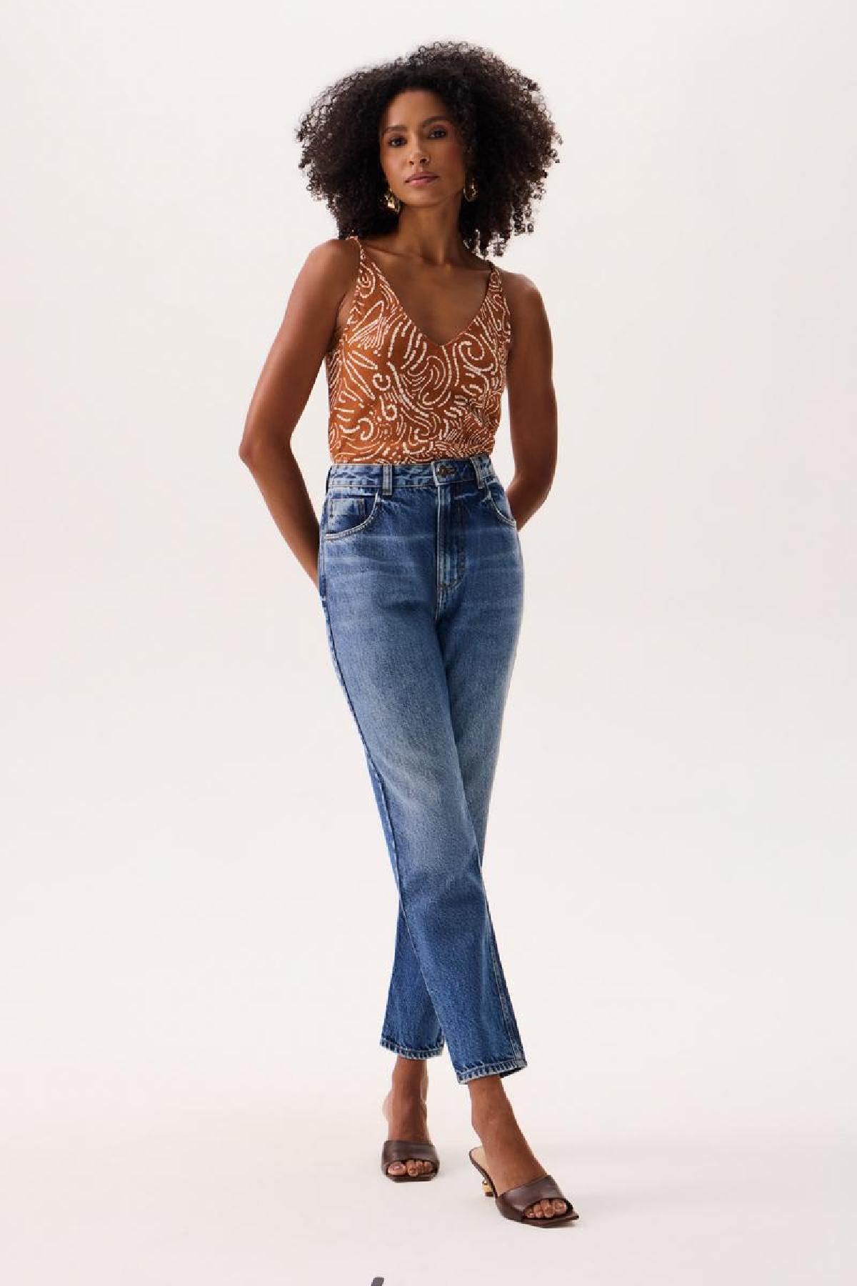 Foto do produto Calça Fem Deliz Agata Cigarrete Jeans