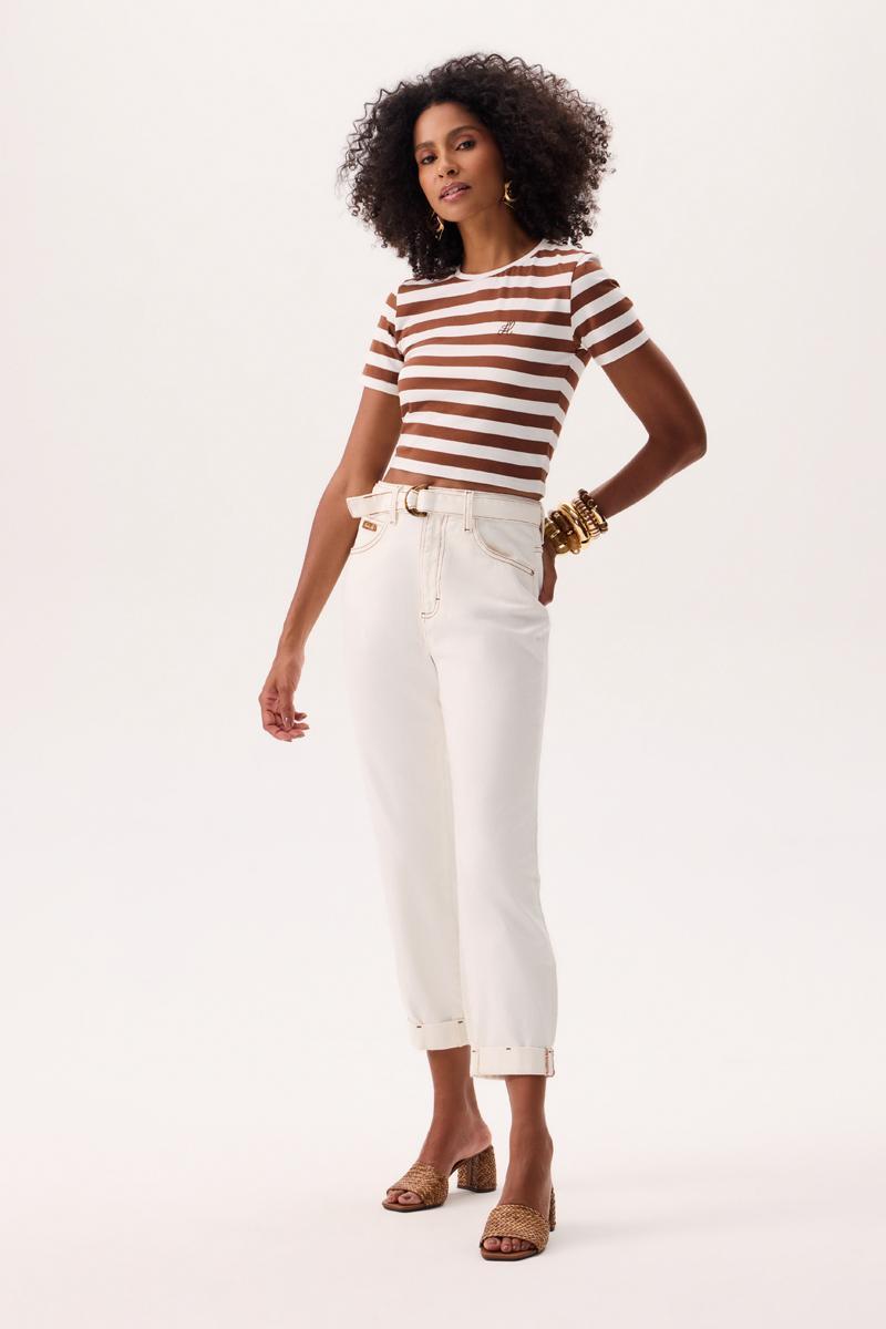 Foto do produto  Calça Fem Deliz  Cinto Agata Off White
