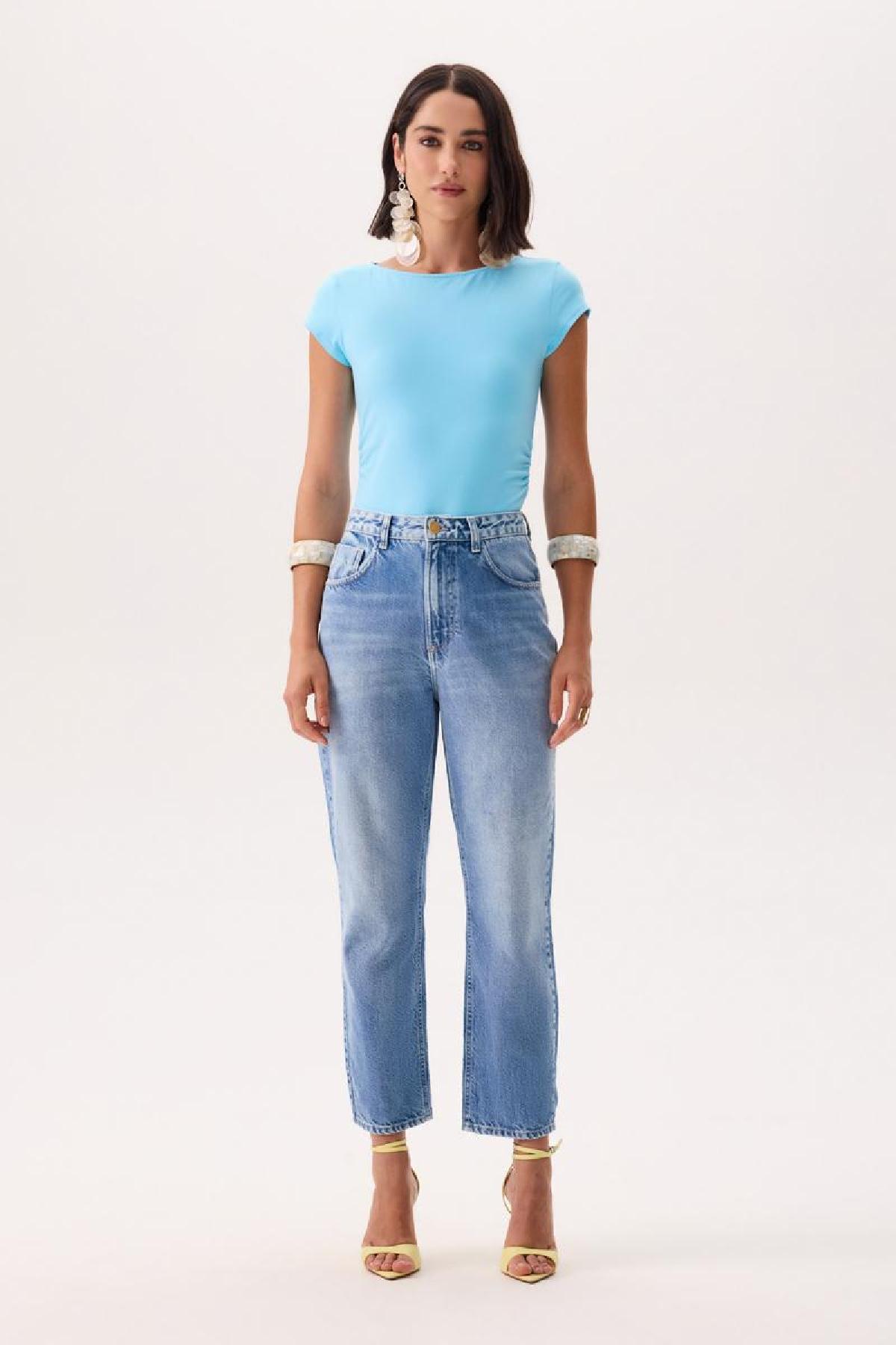 Foto do produto Calça Fem Deliz Cropped Agata Jeans