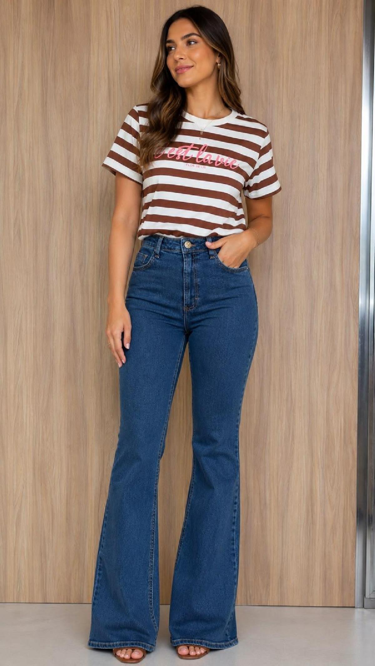 Foto do produto Calça Fem Deliz Turmalina Boot Cut Jeans