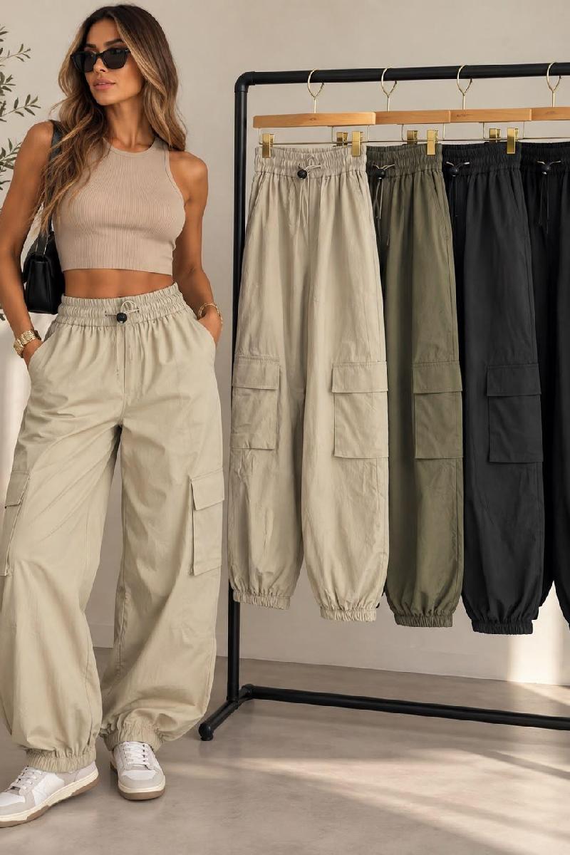 Foto do produto  Calça Fem Eagle Rock Cargo Jogger Caqui