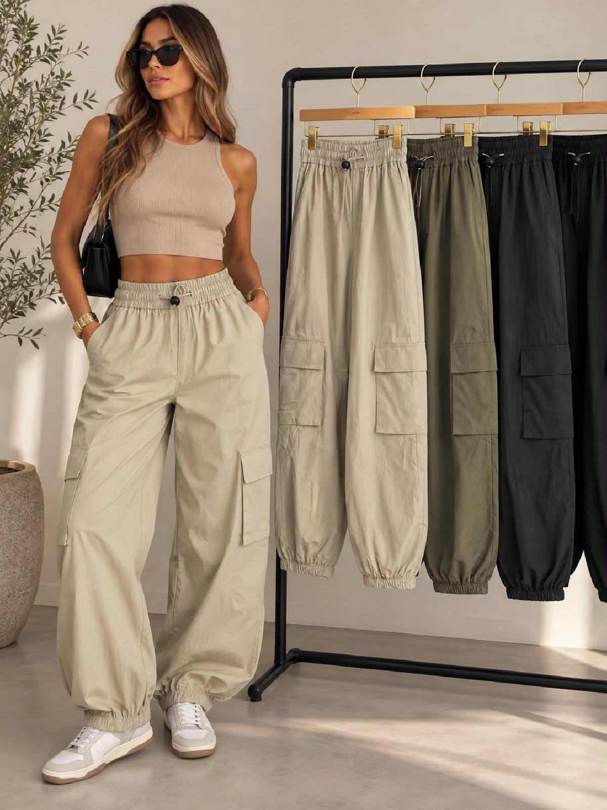 Foto do produto Calça Fem Eagle Rock Cargo Jogger Preto