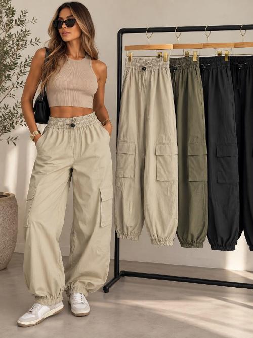 Foto do produto  Calça Fem Eagle Rock Cargo Jogger Preto