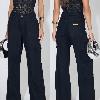 Foto do produto Calça Fem Teezz Cargo Wide Leg Preto