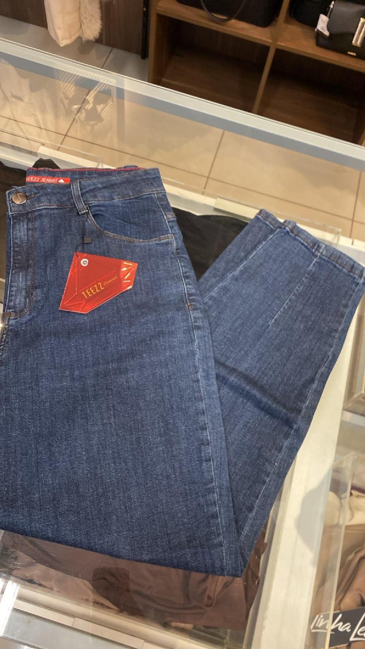 Foto do produto Calça Fem Teezz Carrot Jeans Escuro