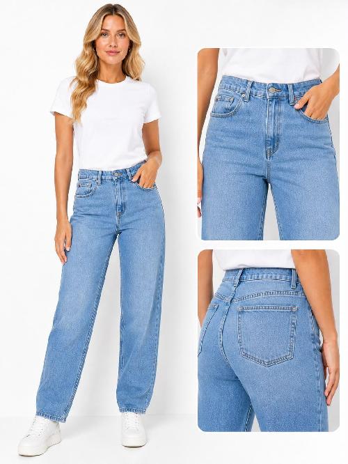 Foto do produto  Calça Fem Teezz Hot Pants Reta Jeans Claro