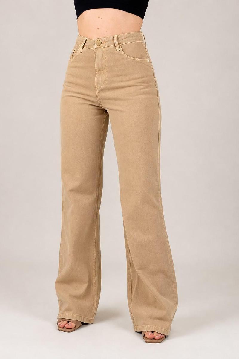 Foto do produto  Calça Fem Teezz Hot Pants Wide Leg Bege
