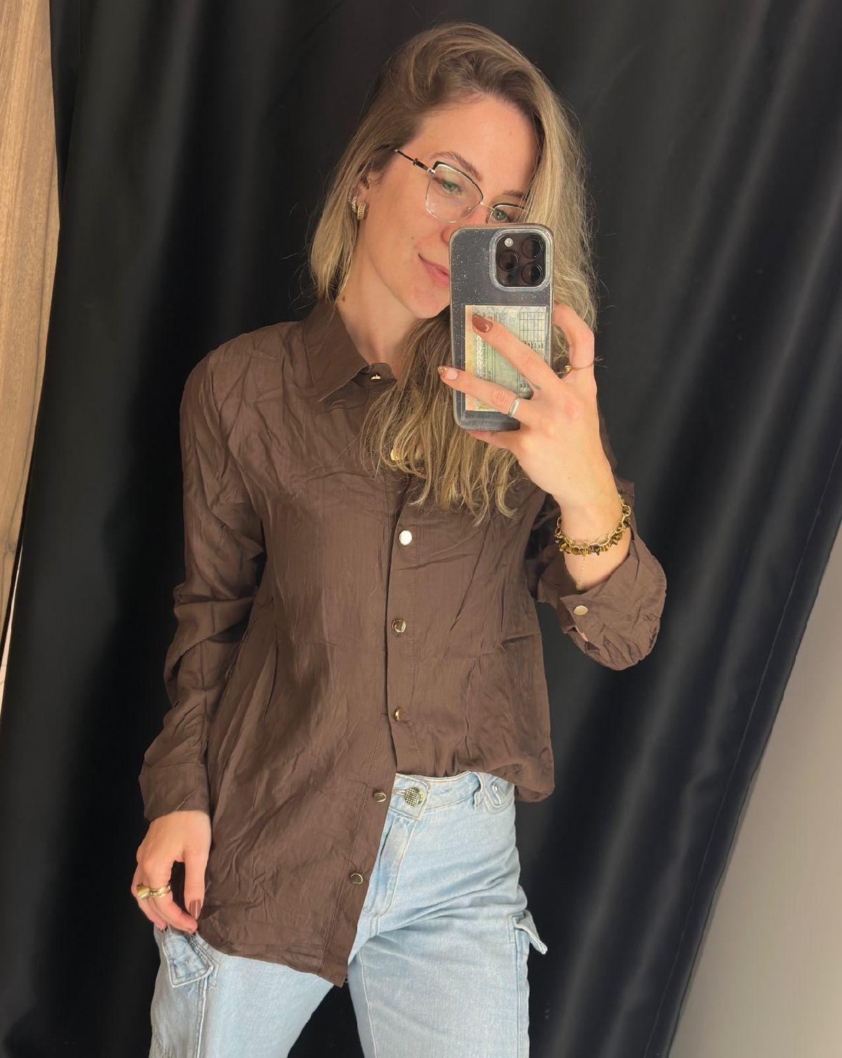 Foto do produto Camisa Fem. Eagle Rock Off White 2222026 Cinto Alongada Off White