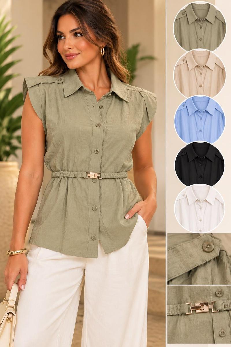 Foto do produto  Camisa Fem. Epifani Cinto Regata  Azul