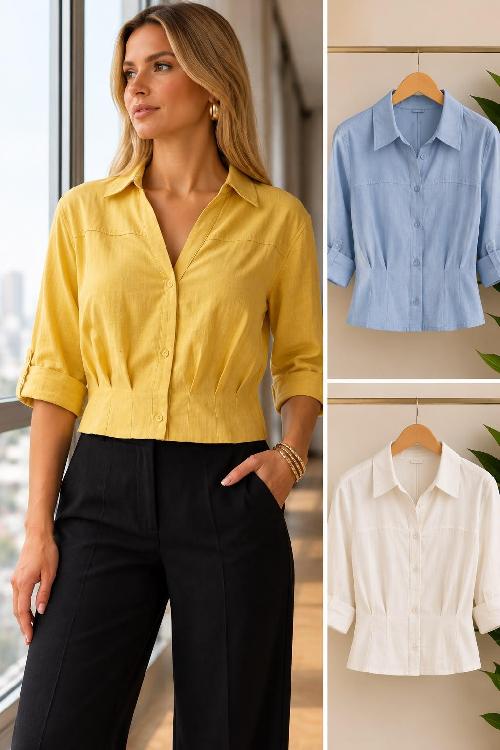 Foto do produto  Camisa Fem. Epifani Curta  Amarelo