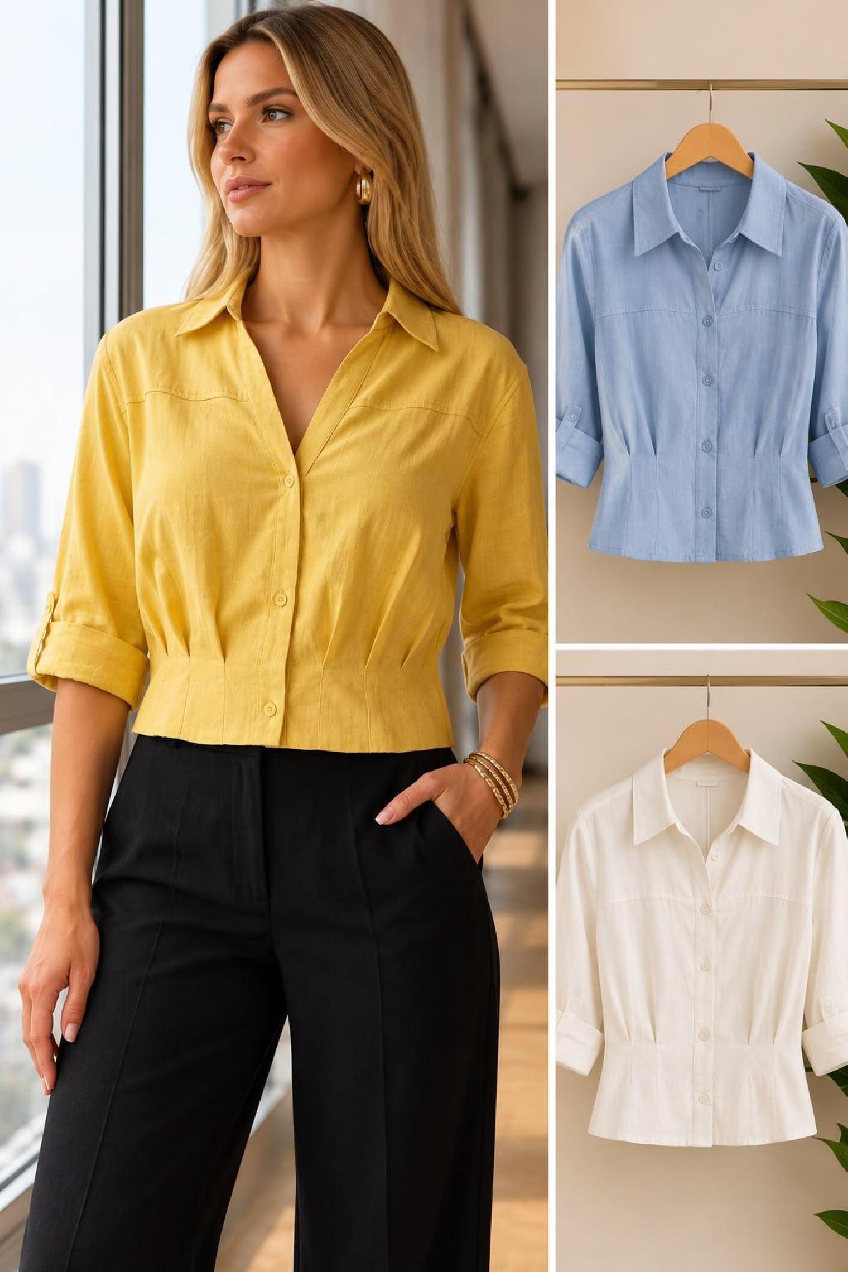 Foto do produto Camisa Fem. Epifani Curta  Azul