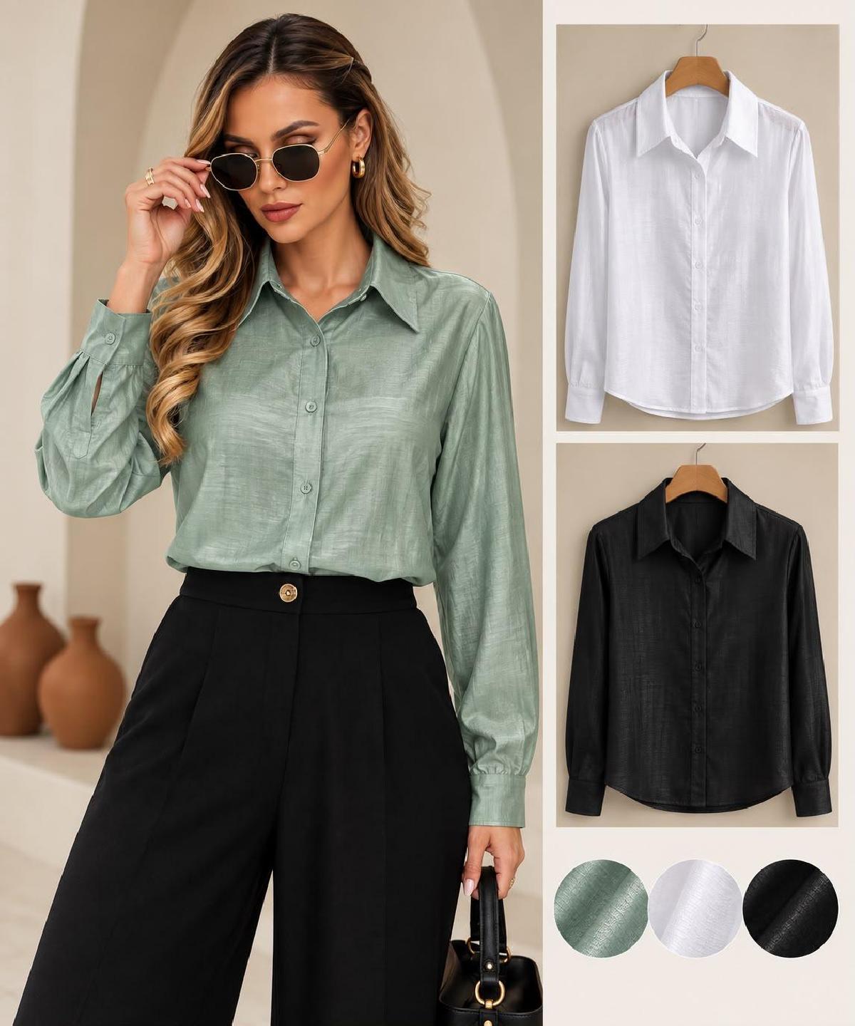 Foto do produto Camisa Fem. Espaço Virtual Viscose  Branco