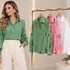 Foto do produto Camisa Fem. Espaço Virtual Viscose Manga Bufante  Branco