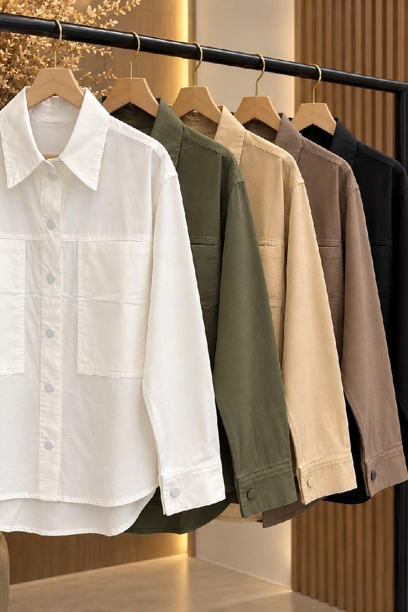 Foto do produto  Camisa Fem. Lin Sp Bolso Basica Branco