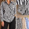 Foto do produto Camisa Fem. Lin Sp Listras  Chumbo