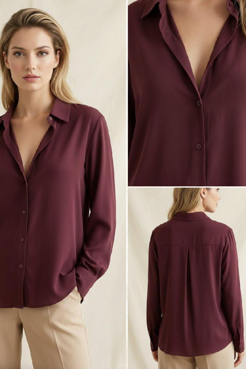 Foto do produto  Camisa Fem. Pelini Marsala Marsala