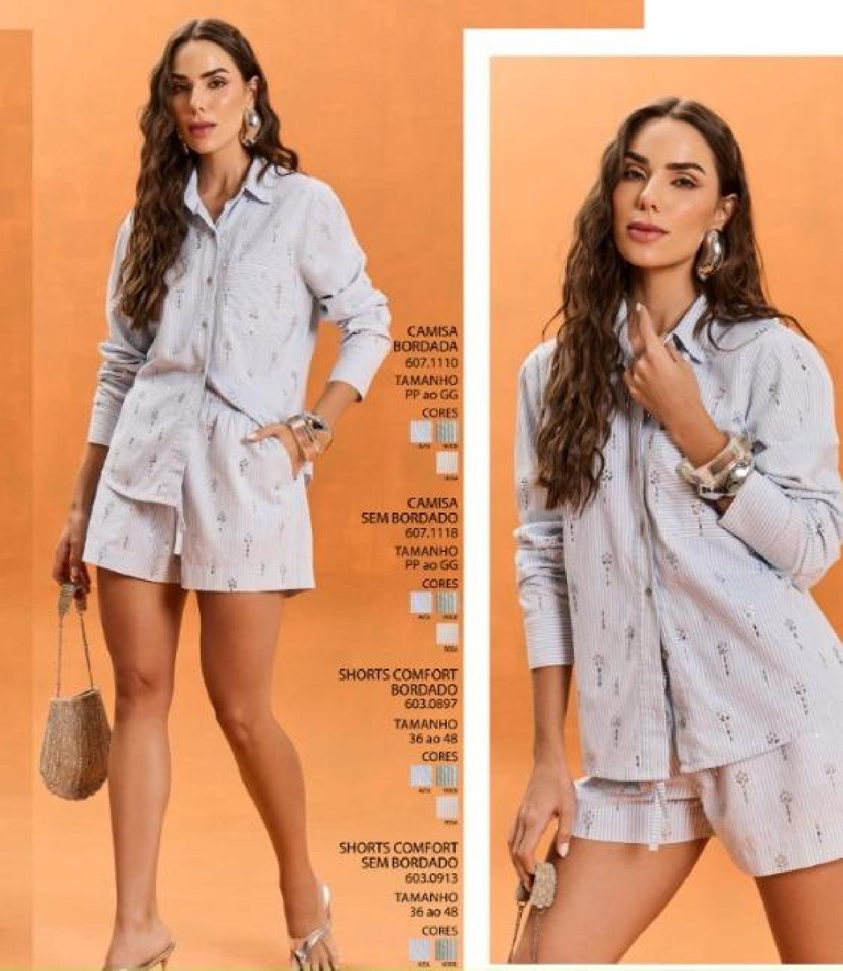 Foto do produto Camisa Fem. Six One Manga Longa Listras