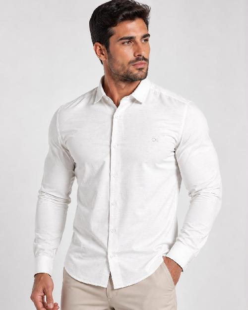 Foto do produto  Camisa Masc. Ogochi Flamê Slim Branco