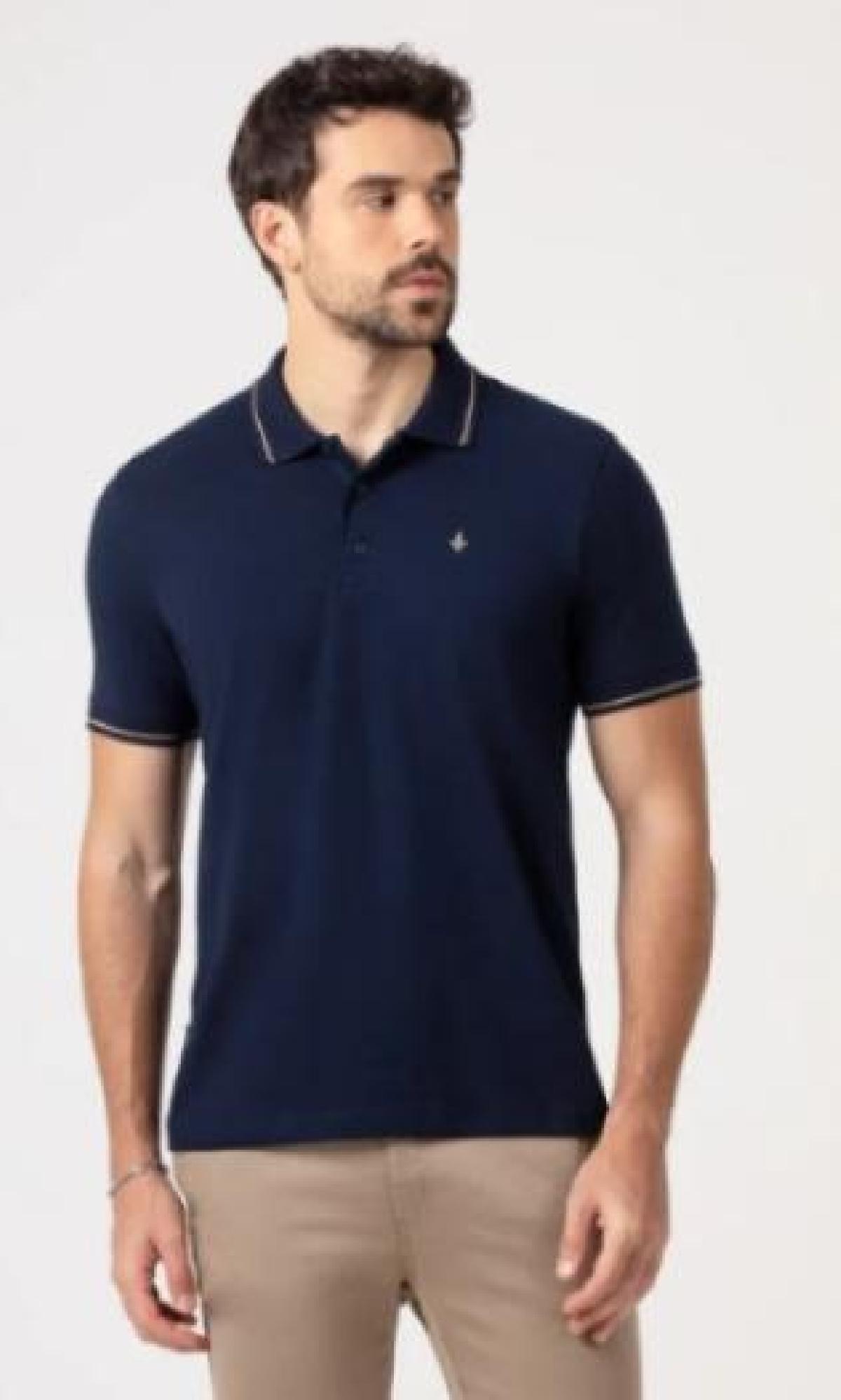Foto do produto Camisa Polo Deliz Regular  Marrom Cravo