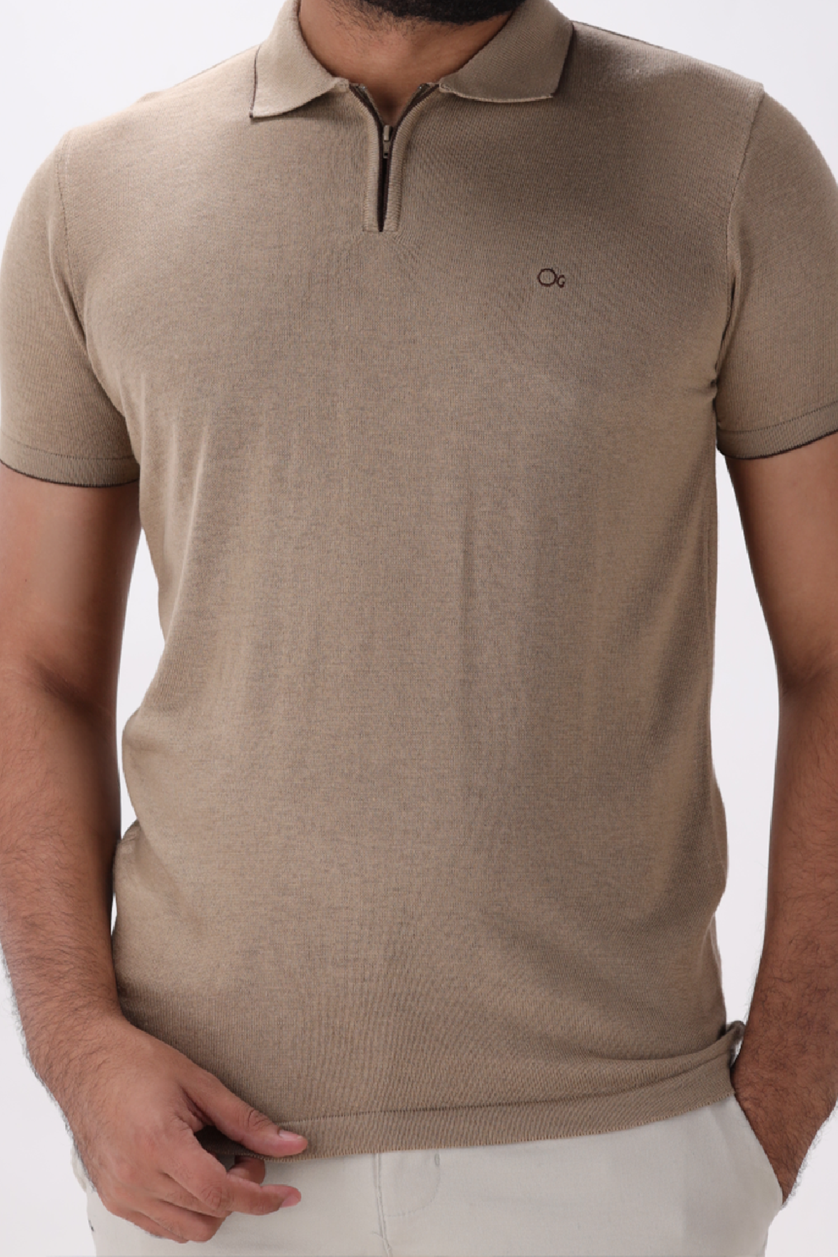 Foto do produto Camisa Polo Ogochi Casual Slim Caqui