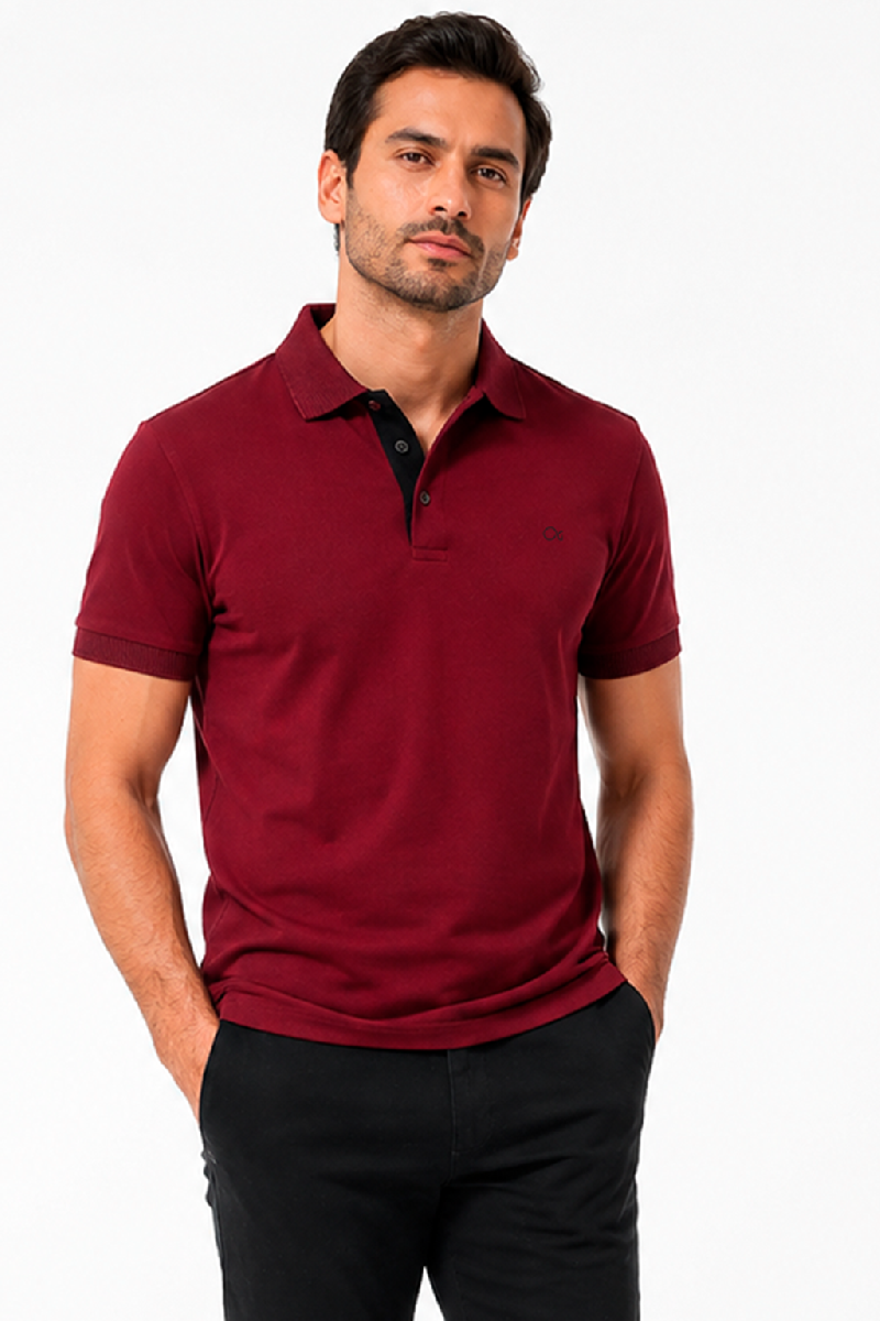 Foto do produto  Camisa Polo Ogochi Elastano Slim Vinho