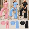 Foto do produto Conjunto Espaço Virtual Pantalona Blusa E Calça Rosa